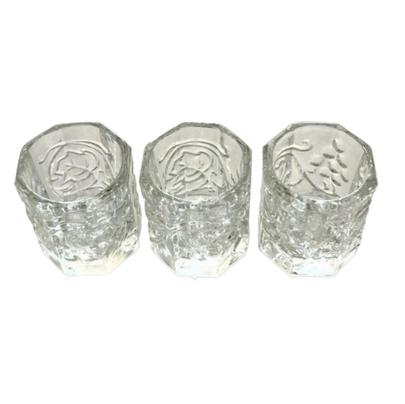 VINTAGE Coronet 💵 Set 3 Pressed Glass Toothpick Holders Grapes Leaves 8-… - Picture 2 of 6